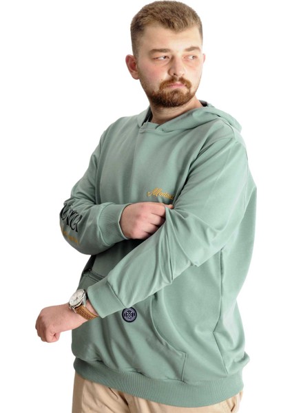 Büyük Beden Erkek Sweat Fermuarlı Mıstıka 23166 Çağla fiyatları