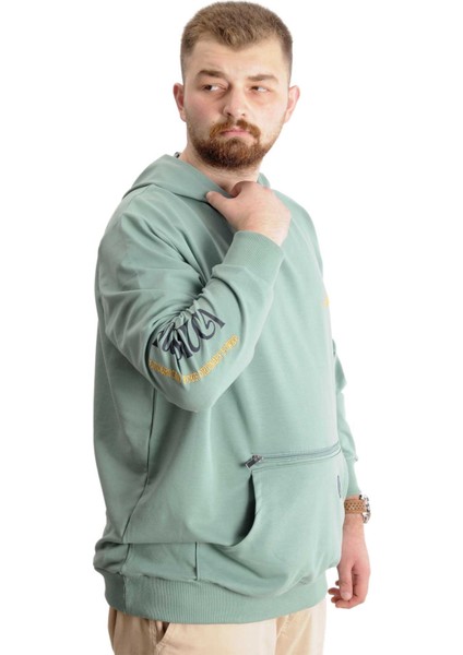 Büyük Beden Erkek Sweat Fermuarlı Mıstıka 23166 Çağla modelleri