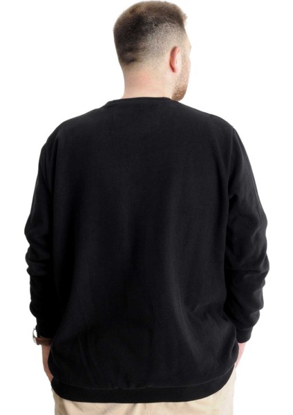 Büyük Beden Erkek Sweat Kuplu Creative Director 23167 Siyah modelleri