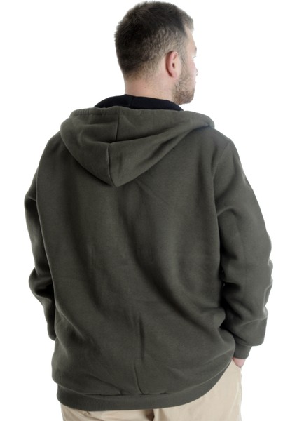 Erkek Sweat Kapşonlu Fermuarlı 22531 Haki