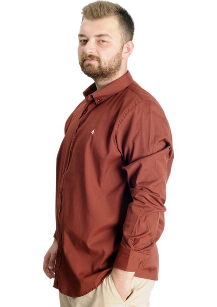 Büyük Beden Erkek Gömlek U.kol Tom Oxford 23303 Mürdüm fiyatları