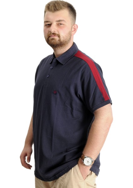 Büyük Beden Erkek T-Shirt Polo Yaka Wreath 22320 Lacivert fiyatları