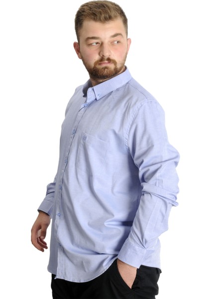 Büyük Beden Erkek Gömlek U.kol Cepli Oxford 20366 Mavi fiyatları