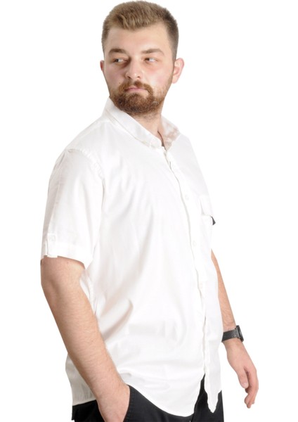 Mode Xl Erkek Gömlek Gabardin Tek Cep 22363 Beyaz modelleri