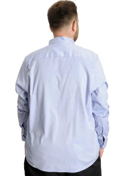 Büyük Beden Erkek Gömlek U.kol Cepli Oxford 20366 Mavi fırsatları