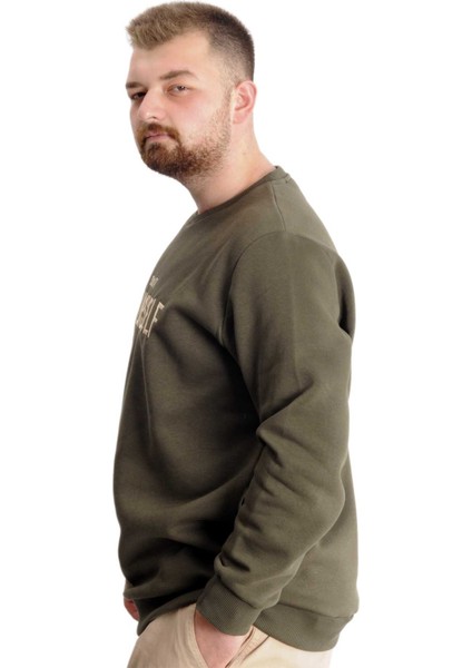 Büyük Beden Erkek Sweat Bisyaka Do It Yourself 23168 Haki fiyatları