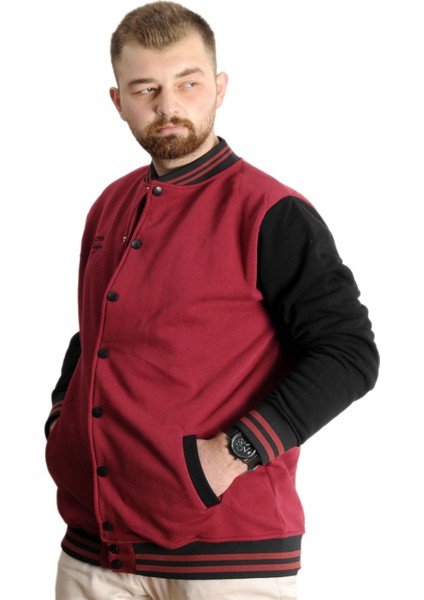 Büyük Beden Erkek Kolej Mont Spor Ceket 23628 Bordo fiyatları
