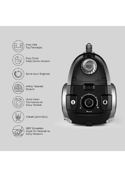 Vantuz High Force Silver Elektrikli Süpürge fırsatları