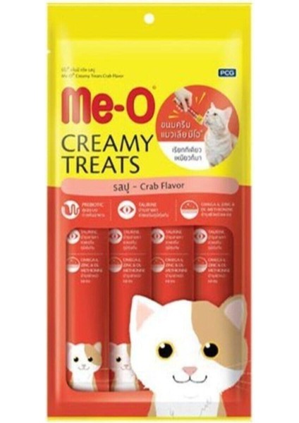 Me-O Creamy Yengec & Ton Balığı Lezzetli Kedi Ödülü 4X15G (2 Adet)