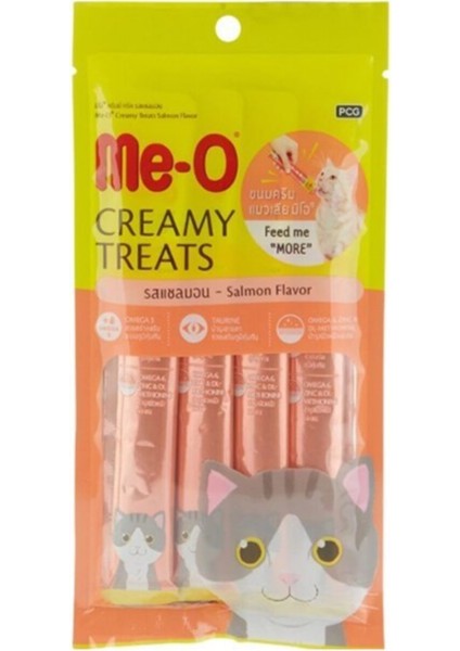 Me-O Kremalı Somonlu Kedi Sıvı Ödül Maması 4X15 gr