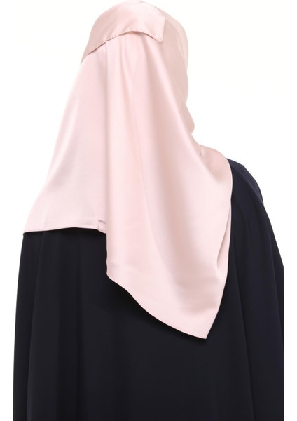 Kadın Saten Krep Düz Parlak Abiye Eşarp - Pudra fırsatları