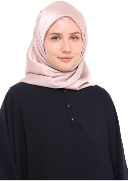 Kadın Saten Krep Düz Parlak Abiye Eşarp - Pudra indirimleri