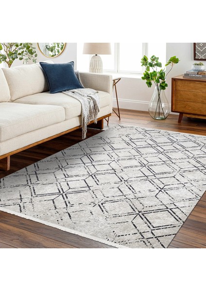 Geometrik Desen Kaymaz Taban Yıkanabilir Dijital Baskı Halı