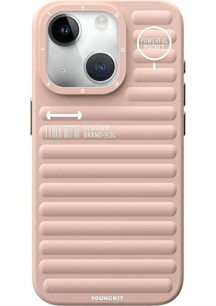 iPhone 15 Uyumlu Kılıf Mat Renkli Tasarım Youngkit Original Serisi Kapak Pembe