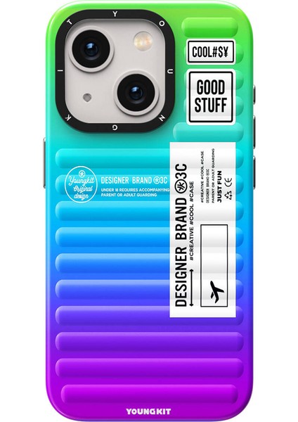 iPhone 15 Uyumlu Kılıf Youngkit The Secret Color Serisi Kapak Mavi