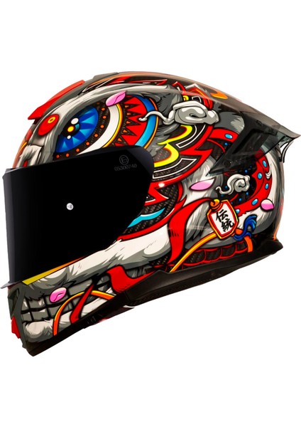 861 Carbon Desing Full Face Motosiklet Kaskı