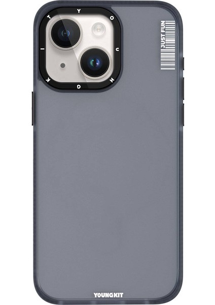 iPhone 15 Uyumlu Kılıf Buzlu Mat Tasarım Youngkit Colored Sand Serisi Kapak Siyah