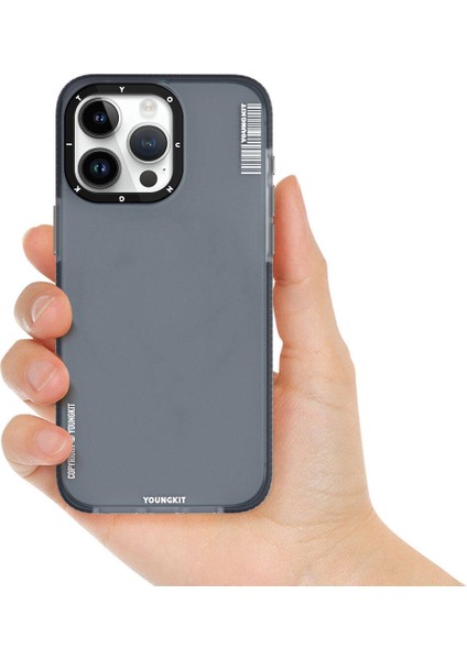 iPhone 15 Uyumlu Kılıf Buzlu Mat Tasarım Youngkit Colored Sand Serisi Kapak Siyah fiyatları