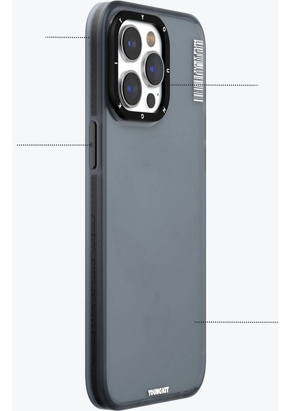 iPhone 15 Uyumlu Kılıf Buzlu Mat Tasarım Youngkit Colored Sand Serisi Kapak Siyah fırsatları