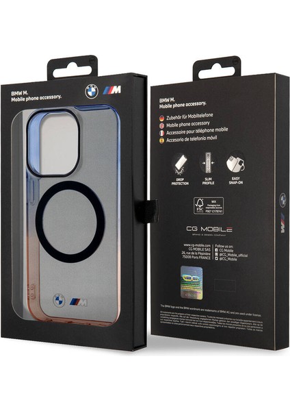 iPhone 15 Pro Max Uyumlu Kılıf Bmw Magsafe Şarjlı Transparan Renkli Çerçeveli Orjinal Lisanslı Gri indirimleri