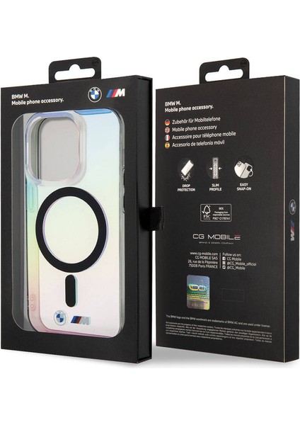 iPhone 15 Pro Max Uyumlu Kılıf Bmw Magsafe Şarjlı Transparan Renk Geçişli Iridescent Orjinal Lisans indirimleri