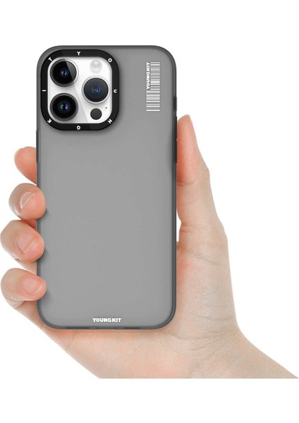 iPhone 15 Pro Uyumlu Kılıf Buzlu Mat Tasarım Youngkit Hidden Sand Serisi Kapak Gri fiyatları