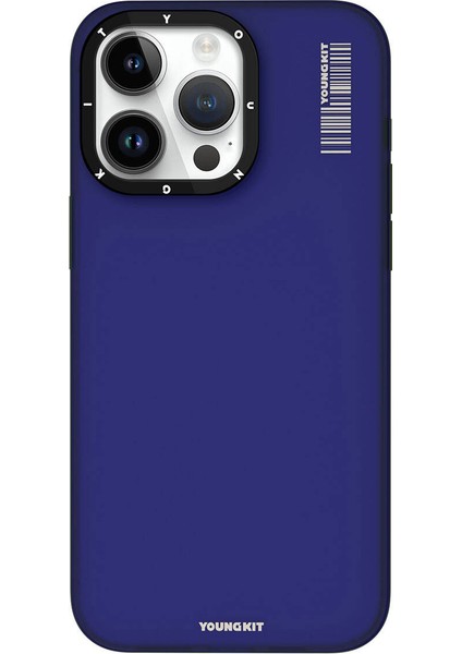 iPhone 15 Pro Max Uyumlu Kılıf Buzlu Mat Tasarım Youngkit Hidden Sand Serisi Kapak Mavi