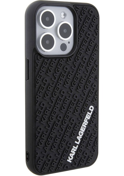 iPhone 15 Pro Max Uyumlu Kılıf Silikon 3D Multi Logo Orjinal Lisanslı Kapak Siyah