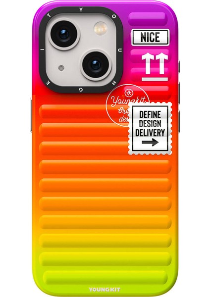 iPhone 15 Uyumlu Kılıf Youngkit The Secret Color Serisi Kapak Turuncu
