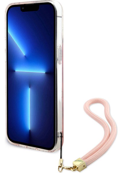 iPhone 15 Pro Kılıf Guess Orjinal Lisanslı Yazı Logolu Askı Ipli Holografik Glitter Peony Pembe fırsatları