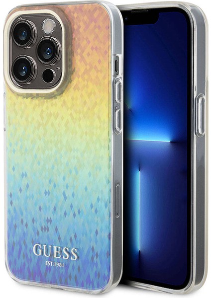 iPhone 15 Pro Uyumlu Kılıf Guess Orjinal Lisanslı Yazı Logolu Mirror Disco Kapak Colorful fiyatları