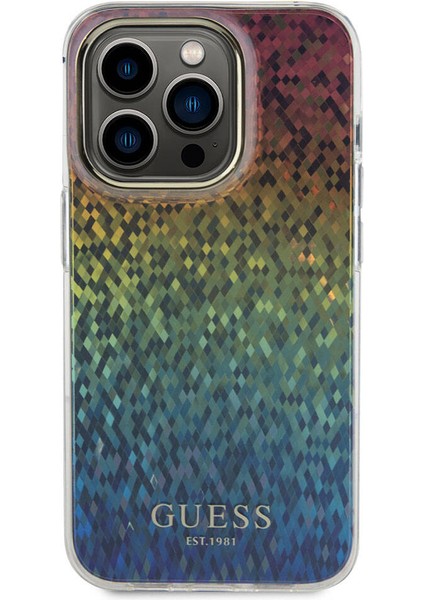 iPhone 15 Pro Uyumlu Kılıf Guess Orjinal Lisanslı Yazı Logolu Mirror Disco Kapak Colorful fırsatları