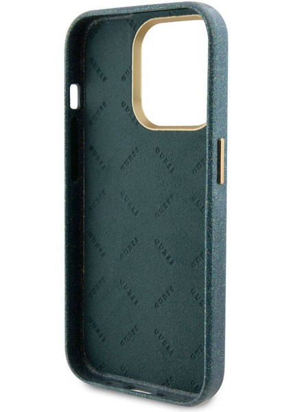 iPhone 15 Pro Max Uyumlu Kılıf Guess Orjinal Lisanslı Yazı Logolu Glitter Glossy Script Kapak Haki indirimleri