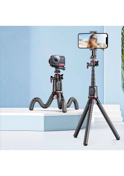 Ahtapot Tripod Go Des GD-ST86 Çok Fonksiyonlu Teleskopik Esneyebilen Uzaktan Kumanda Aparatlı