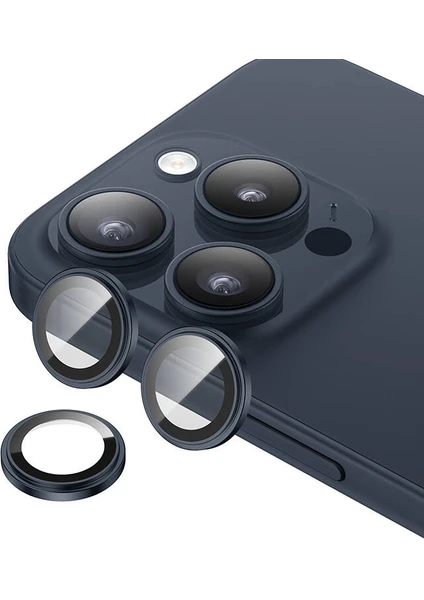 iPhone 15 Pro ​uyumlu Benks King Kong Corning Kamera Lens Koruyucu Mavi