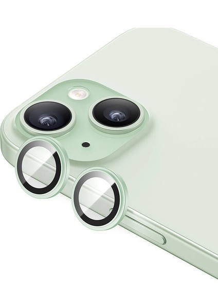 iPhone 15 ​uyumlu Benks King Kong Corning Kamera Lens Koruyucu Yeşil