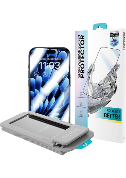iPhone 14 Pro Max Uyumlu Benks V Pro Sapphire Shield Ekran Koruyucu + Kolay Uygulama Aparatlı Siyah indirimleri