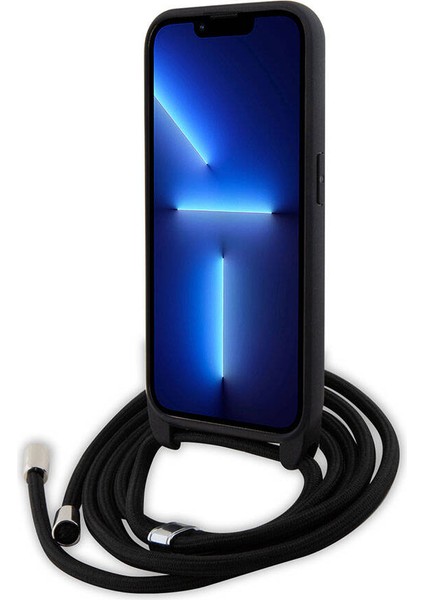iPhone 15 Pro Uyumlu Kılıf Askı Ipli K&c Metal Logo Orjinal Lisanslı Kapak Siyah fırsatları