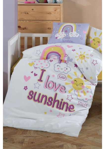 Sun Love Sarı %100 Pamuk Bebek Nevresim Takımı