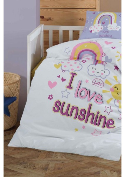 Sun Love Sarı %100 Pamuk Bebek Nevresim Takımı modelleri