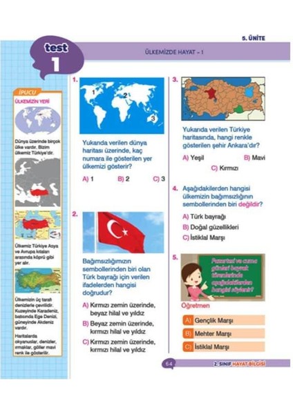 2.sınıf İpuçlu Hayat Bilgisi Yeni Nesil Soru Bankası