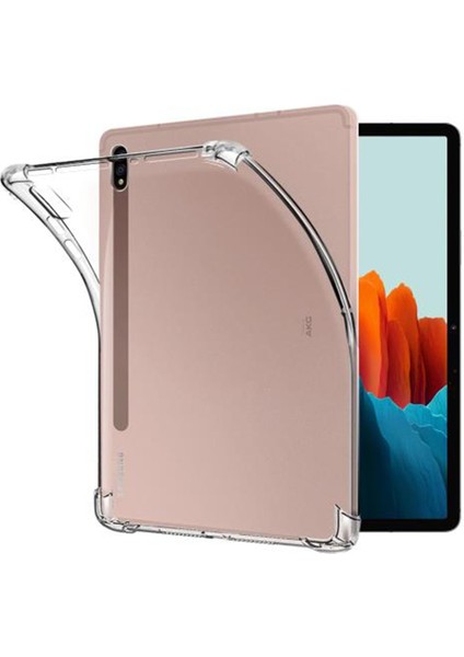 Samsung Galaxy X800 Tab S8 Plus 12.4 Kılıf Anti Şeffaf Tablet Silikon - Şeffaf