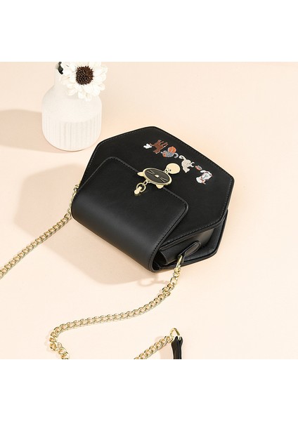 Elmas Kedi Zinciri Kadın Modası Kadınlar Için Çok Yönlü Tek Omuz Crossbody Çanta (Yurt Dışından)