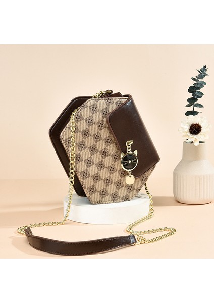 Elmas Kedi Zinciri Kadın Modası Kadınlar Için Çok Yönlü Tek Omuz Crossbody Çanta (Yurt Dışından)
