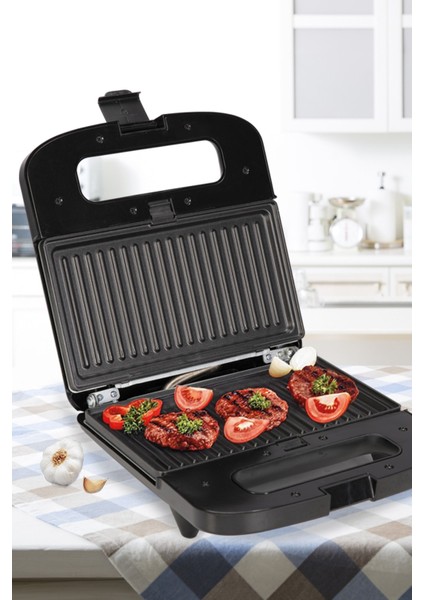 Trimax 4’ü Bir Arada Çıkarılabilir Mini Tost Izgara Waffle Sandviç Makinesi GM7452 fırsatları