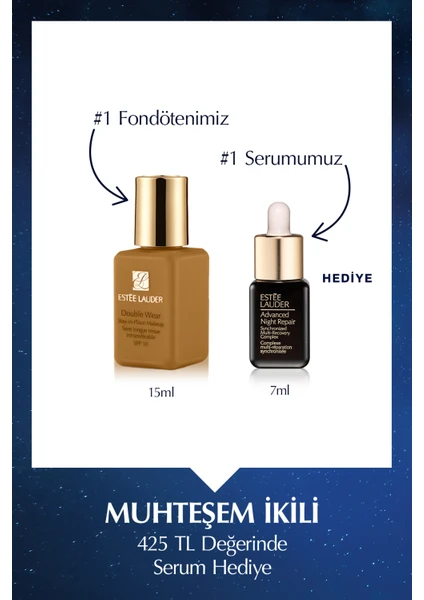 Estee Lauder Seyahat Boy Fondöten - Double Wear Stay-in-Place Fondöten SPF10 (Renk: 3N1 Ivory Beige) 15ml