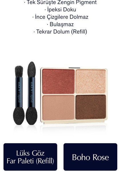 Refill Göz Farı - Pure Color Envy Luxe Eyeshadow Quad Göz Far Paleti - 07 Boho Rose - 6gr