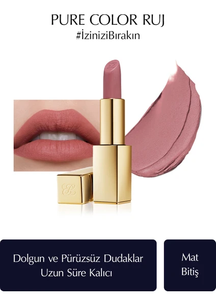 Estee Lauder Mat Bitişli Ruj - Pure Color Matte Lipstick - 3.5gr - Renk: 816 Suit Up