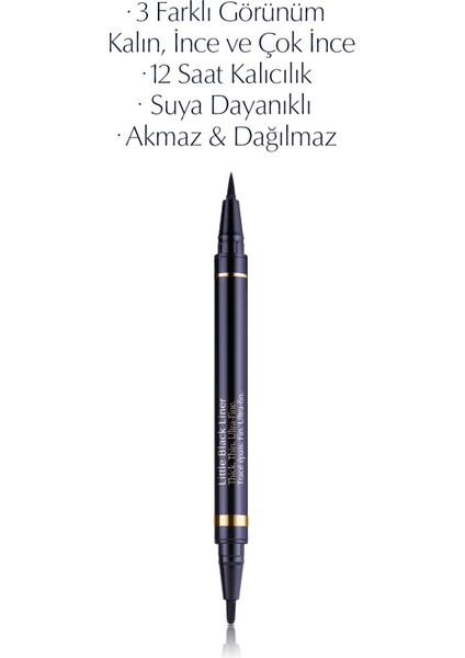 Estee Lauder Likit Eyeliner - Little Black Liner Renk: Siyah, 01 Onyx - Kalın, İnce, Çok İnce