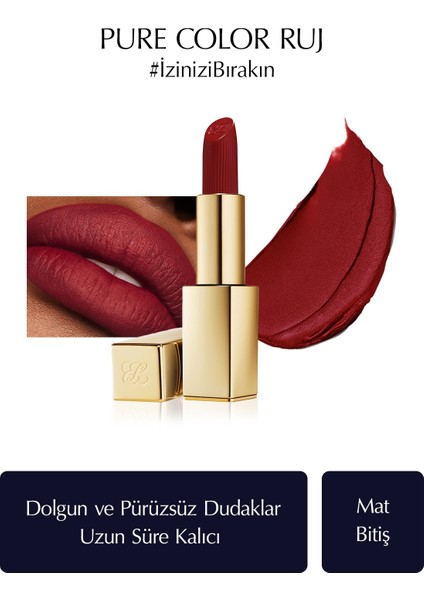 Estee Lauder Mat Bitişli Ruj - Pure Color Matte Lipstick - 3.5gr - Renk: 689 Dark Desire